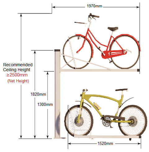 Vertical Bike Rack with Assisted Lifting System
