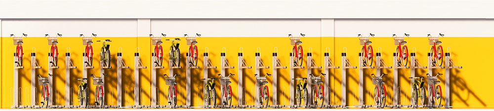 Vertical Bike Rack with Assisted Lifting System